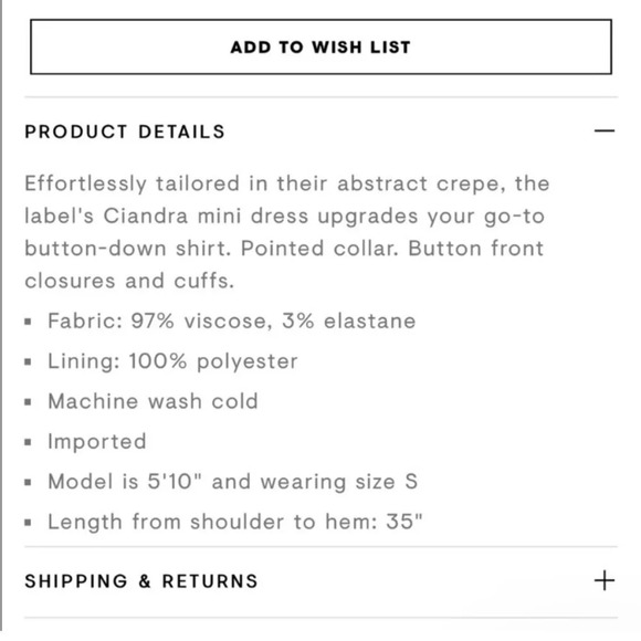 ALEXIS Ciandra Crepe Buttondown Shirt Longsleeve Minidress - Picture 13 of 13